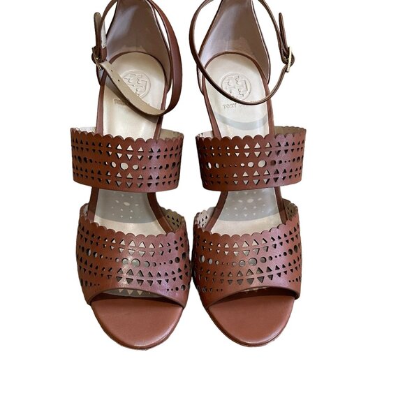 Tory Burch Perforated Gladiator 85MM (3.25")  Wedge, Size 9 - Picture 3 of 10